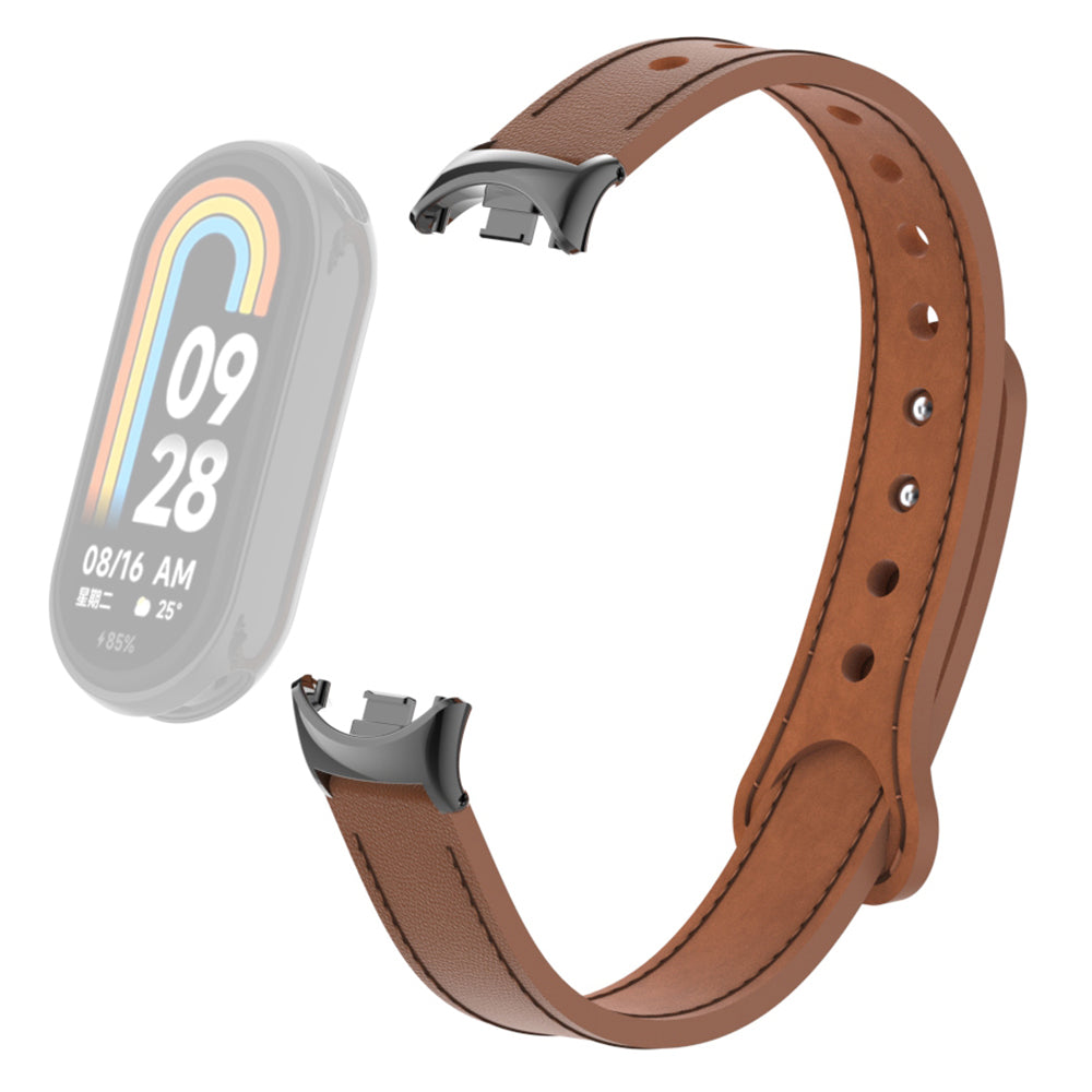 For Xiaomi Smart Band 8 Genuine Cow Leather Watch Band Strap Replacement with Connector For Xiaomi Smart Band 8 Genuine Cow Leather Watch Band Strap Replacement with Connector